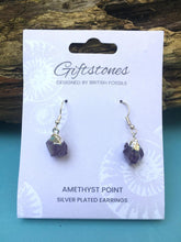 Silver Amethyst Point Earrings