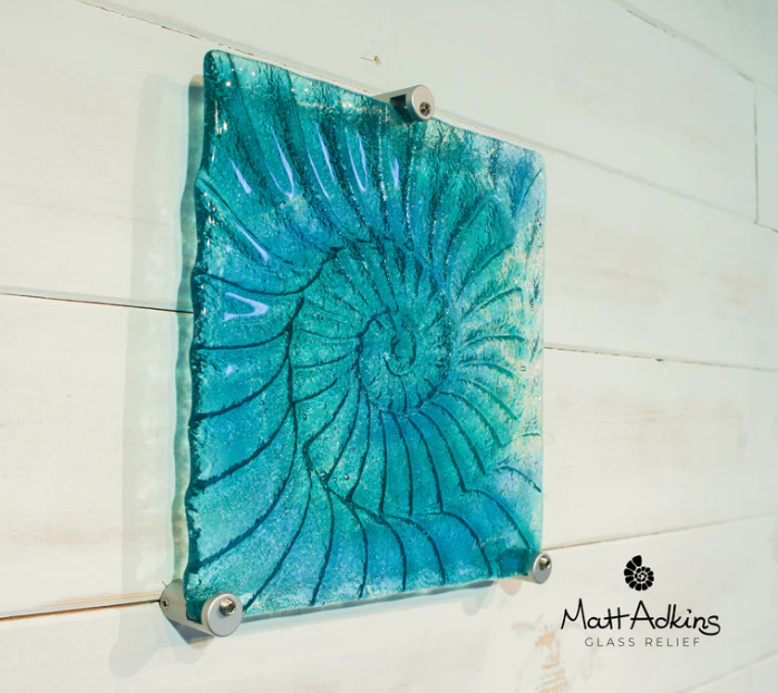 Glass Relief - Ammonite Panels & Frame