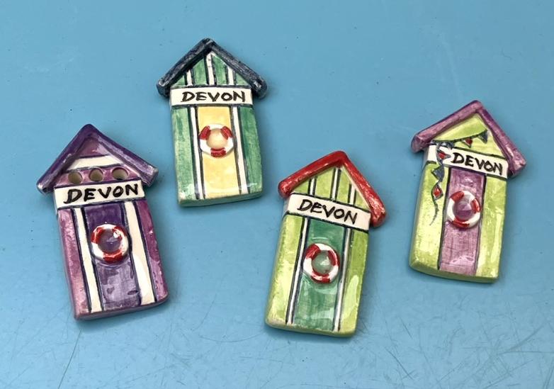Seaton & Devon Ceramic Beach Hut Magnets