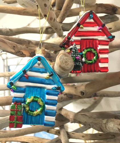 Beach Hut & Lighthouse Christmas Baubles