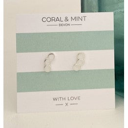 Coral & Mint Stud Earrings