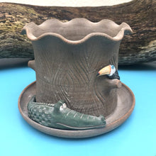 John Hilder Crocodile & Toucan Plant Pot