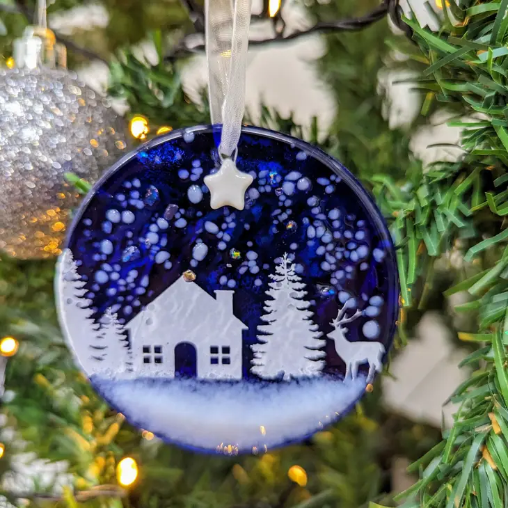 Pam Peters Fused Glass Christmas Decorations