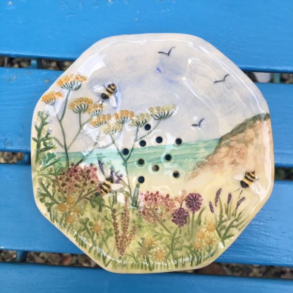 Octagonal Sea, Bee & Meadow dish