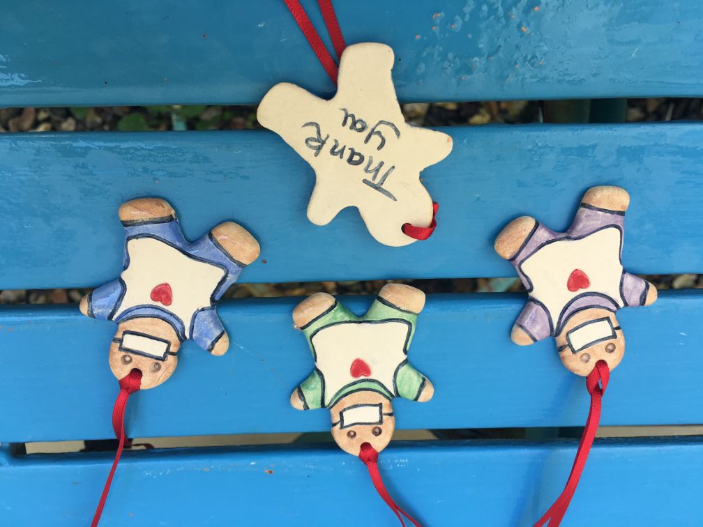 NHS Ceramic Heart & Nurse Decorations