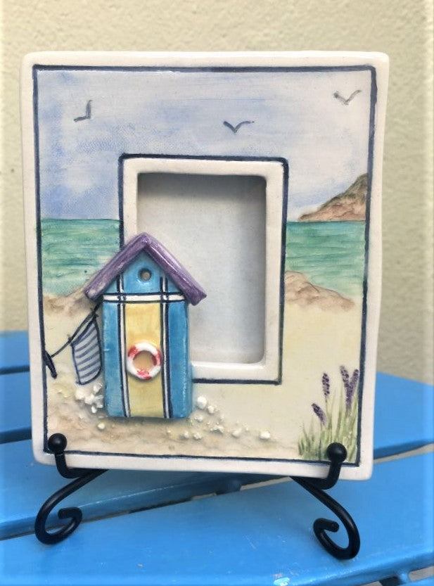 Beach Hut Photo Frames / Mirrors on stands Coastal Craft Collective