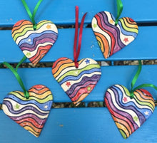 Ribboned Ceramic Hearts