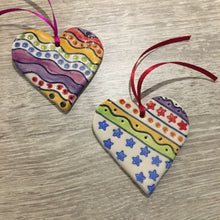 Ribboned Ceramic Hearts