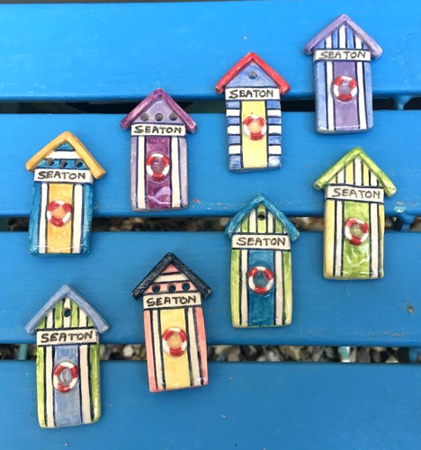 Seaton & Devon Ceramic Beach Hut Magnets