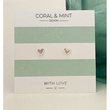 Coral & Mint Stud Earrings