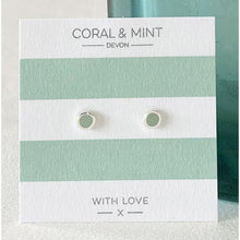 Coral & Mint Stud Earrings