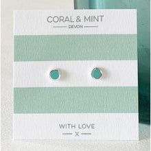 Coral & Mint Stud Earrings