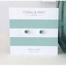 Coral & Mint Stud Earrings