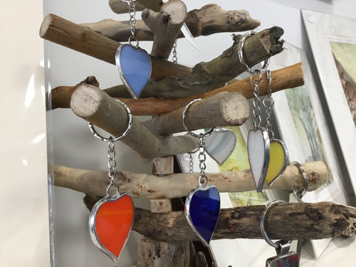Devon Glass Studio Heart Shaped Key Rings