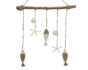 Driftwood and Jute Fish & Starfish Hanging