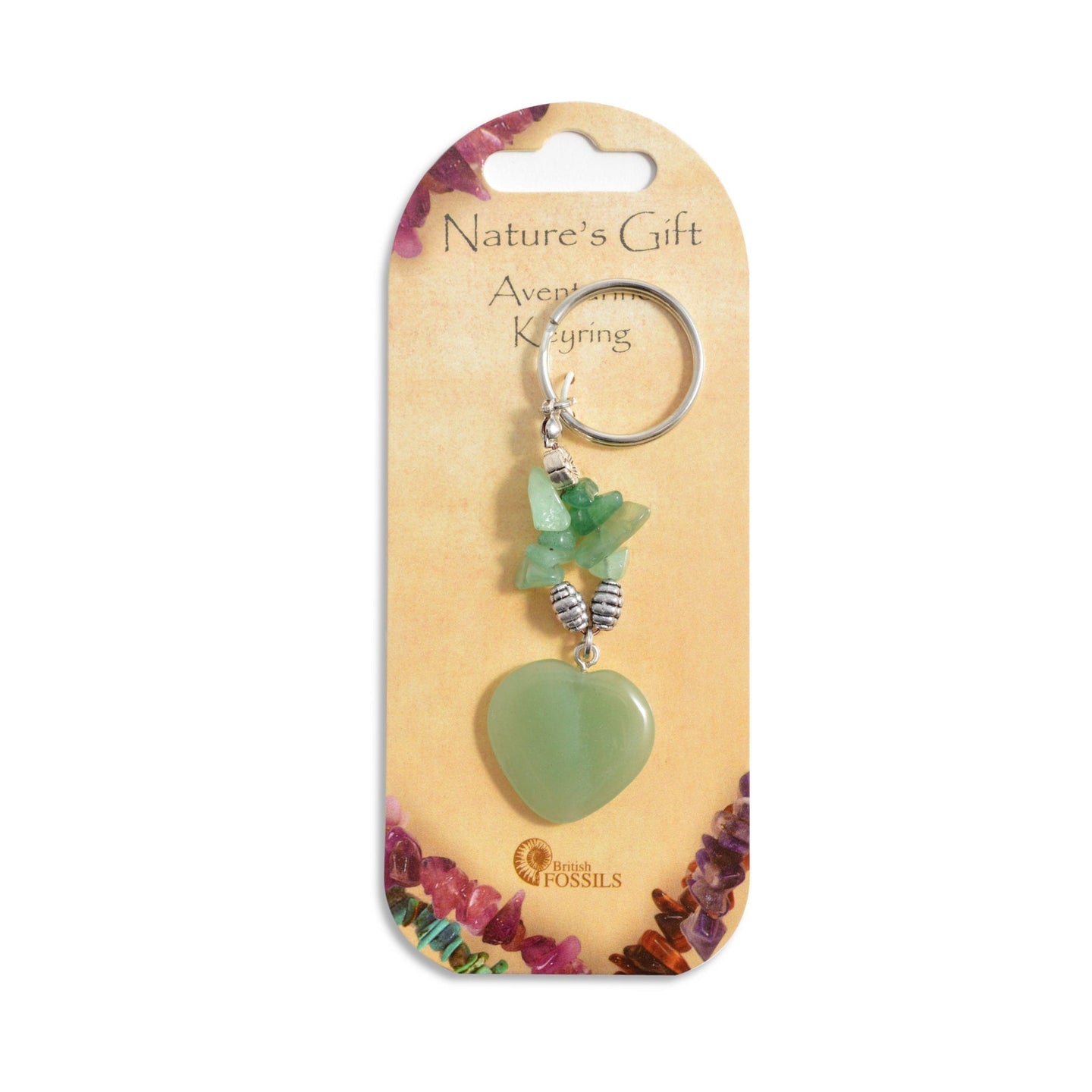 Nature's Gift Gemstone Heart Keyrings