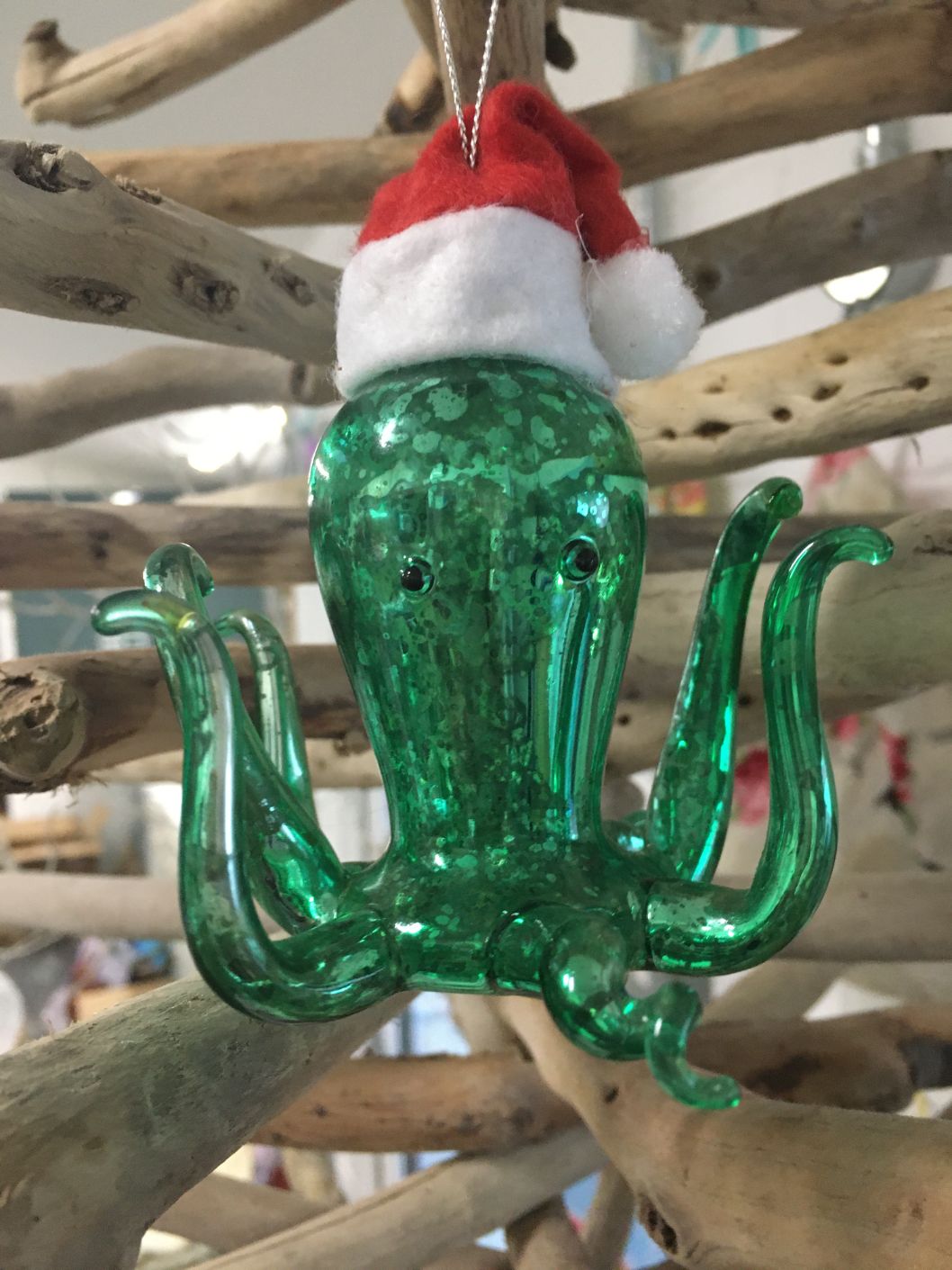 Glass Octopus Christmas Bauble