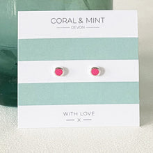 Coral & Mint Stud Earrings