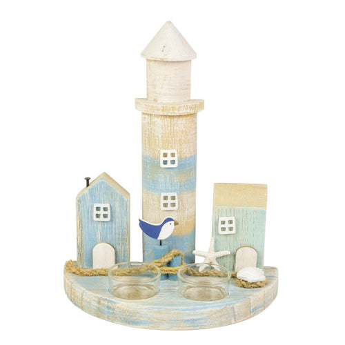 Lighthouse & Huts Tealight Holder