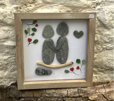 Rosey Reed Large (23cm) Sea Glass & Pebble Pictures