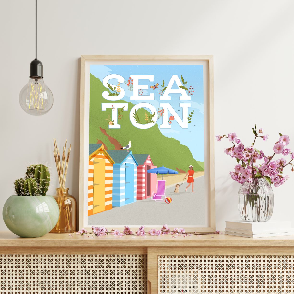 Seaton Beach Huts Postcards & Prints – Coastal Craft Collective