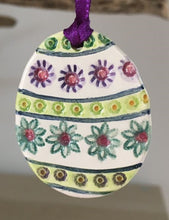 Ribboned Ceramic Easter Eggs