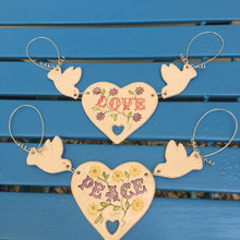 Dove, Heart & Love Hangings