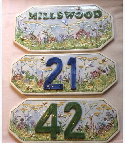 Bee & Meadow Earthenware House Numbers / Names