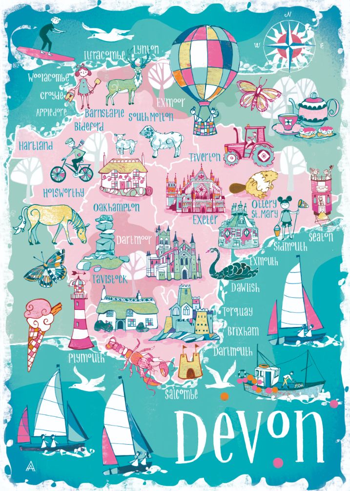 Anna Andrews Illustrated Map Prints – Coastal Craft Collective