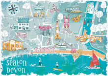 Seaton Illustrated Town Map A5 Cards
