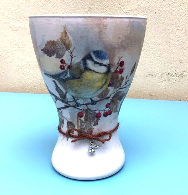 Hand Decoupaged Large Vases - Made by V