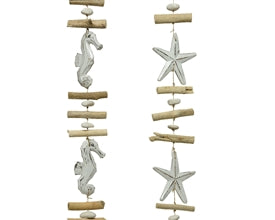 Seahorse and Starfish Driftwood Hangings