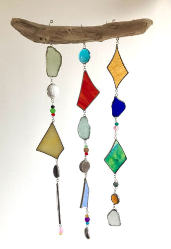 Stained Glass and Sea Glass Mobiles - 7/9