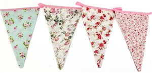 Vintage Floral Fabric Bunting